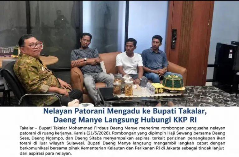 Nelayan Patorani Mengadu ke Bupati Takalar, Daeng Manye Langsung Hubungi KKP RI