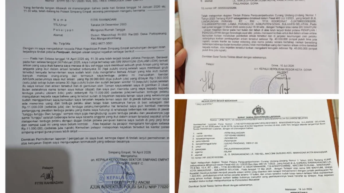 Pelaku Penipuan Arisan Online SW Kini Diproses di Lima Kantor Kepolisian